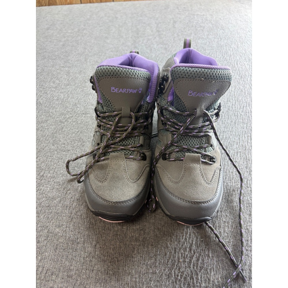 Bearpaw Corsica Hiking Boots Grey Purple Suede Mesh Mismatched Size 8 & 9 4390
